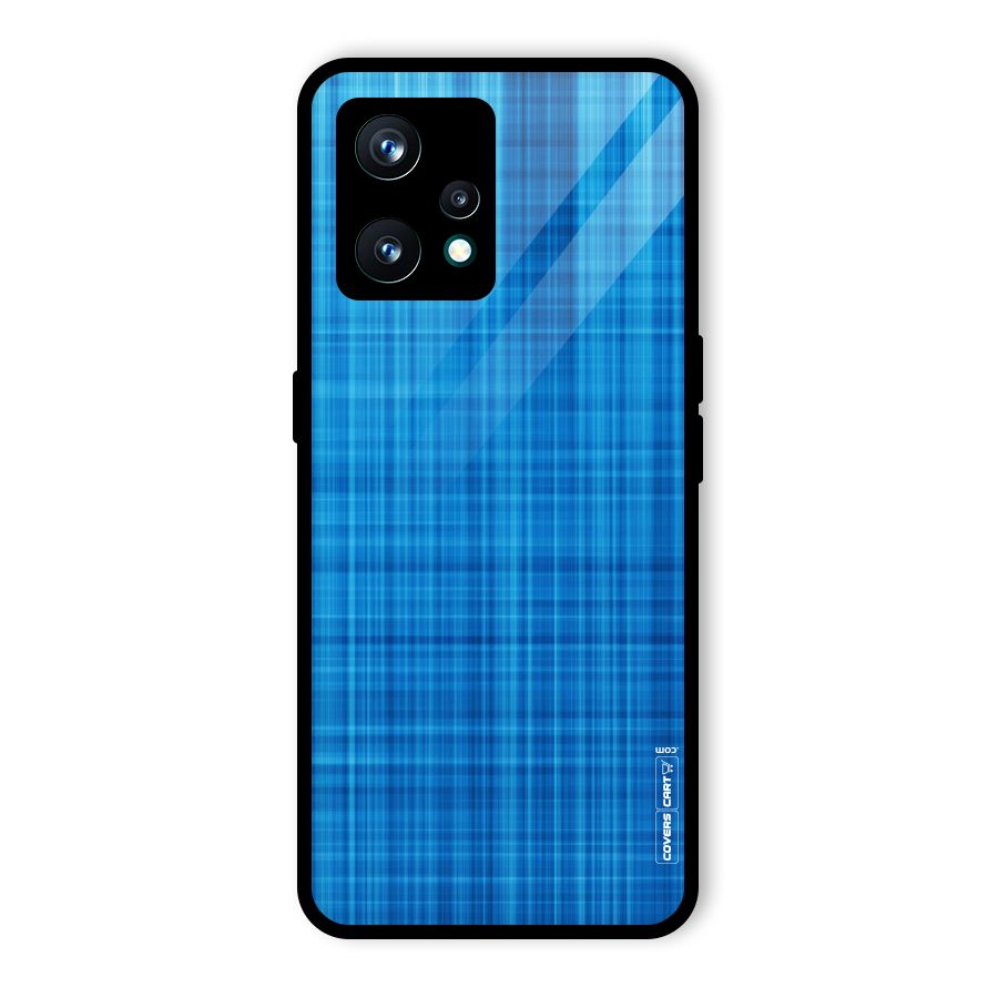 Stripe Blue Abstract Glass Back Case for Realme 9