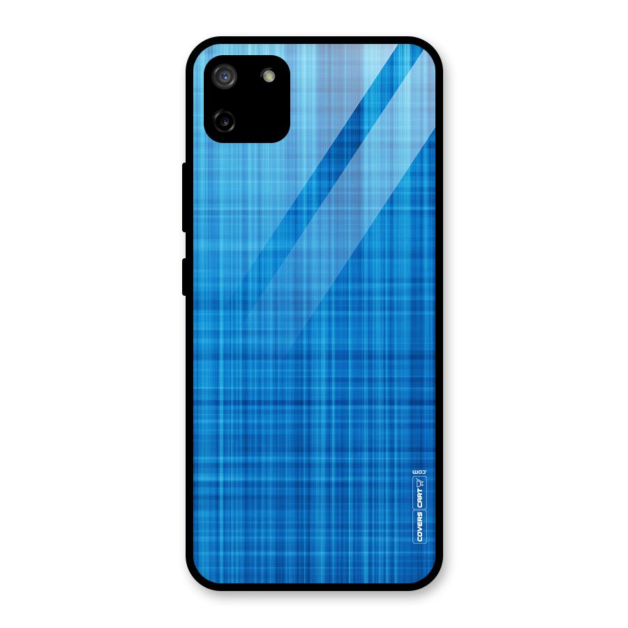 Stripe Blue Abstract Glass Back Case for Realme C11