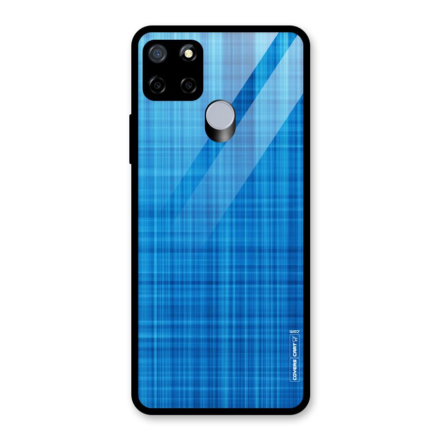 Stripe Blue Abstract Glass Back Case for Realme C12