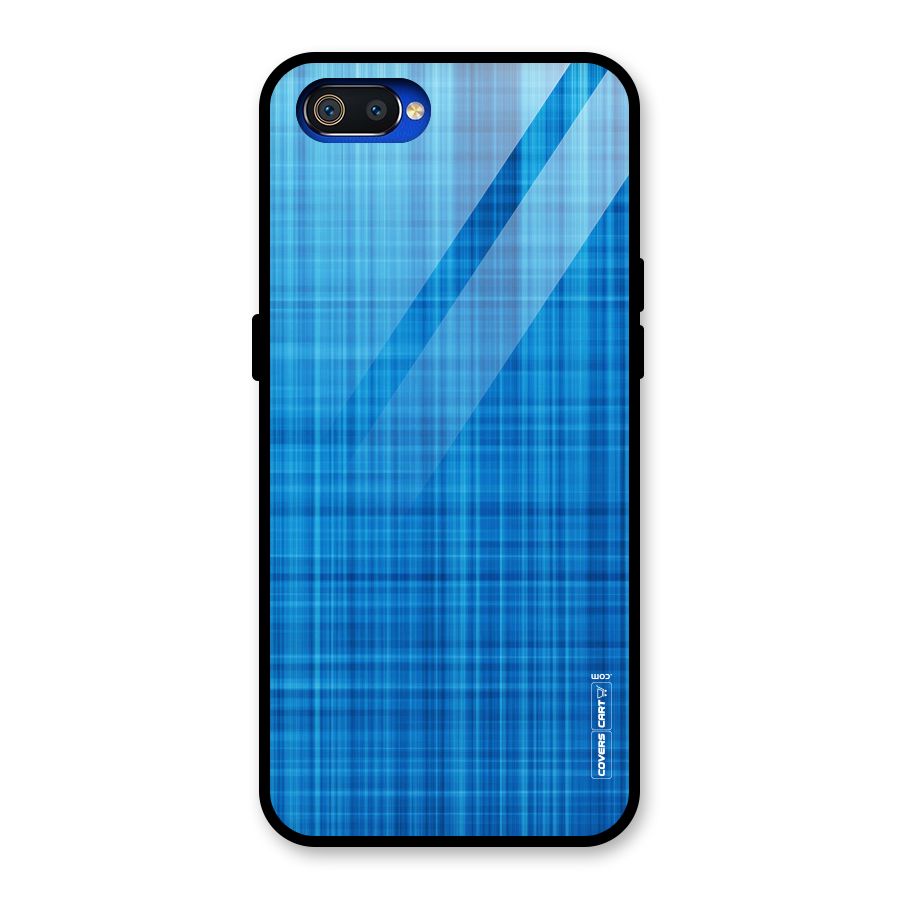 Stripe Blue Abstract Glass Back Case for Realme C2