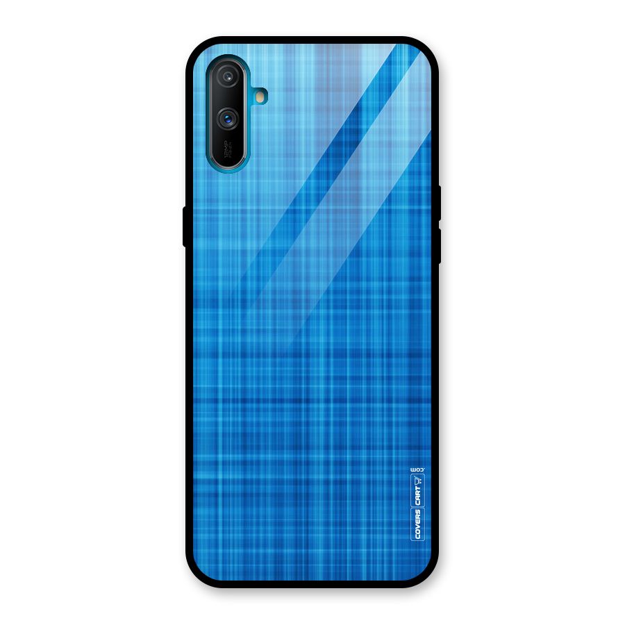 Stripe Blue Abstract Glass Back Case for Realme C3
