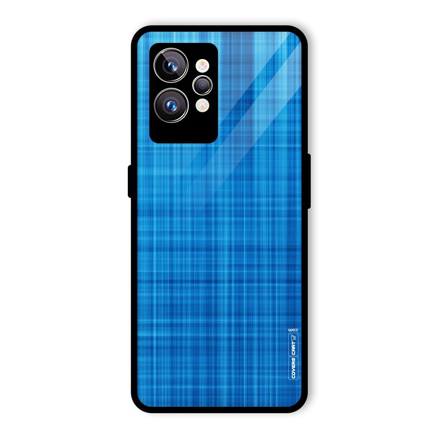 Stripe Blue Abstract Glass Back Case for Realme GT2 Pro