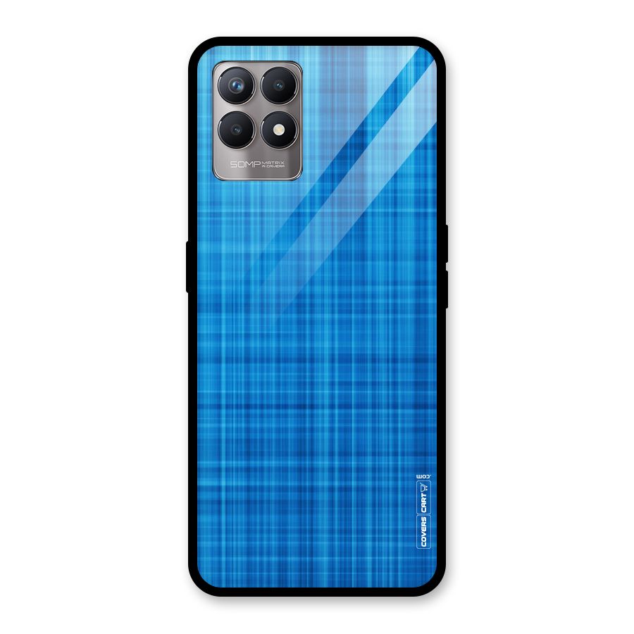 Stripe Blue Abstract Glass Back Case for Realme Narzo 50