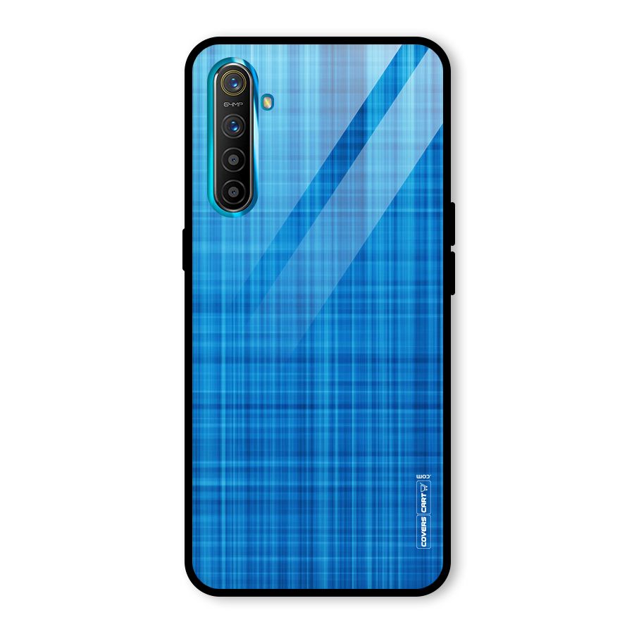 Stripe Blue Abstract Glass Back Case for Realme X2