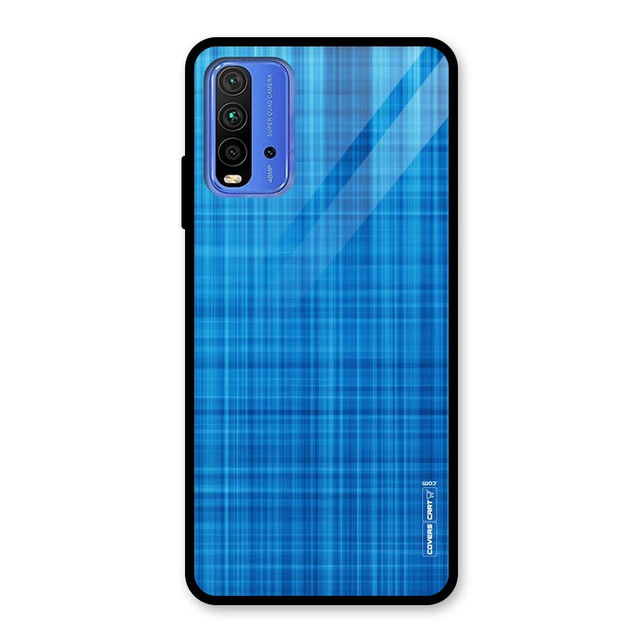 Stripe Blue Abstract Glass Back Case for Redmi 9 Power