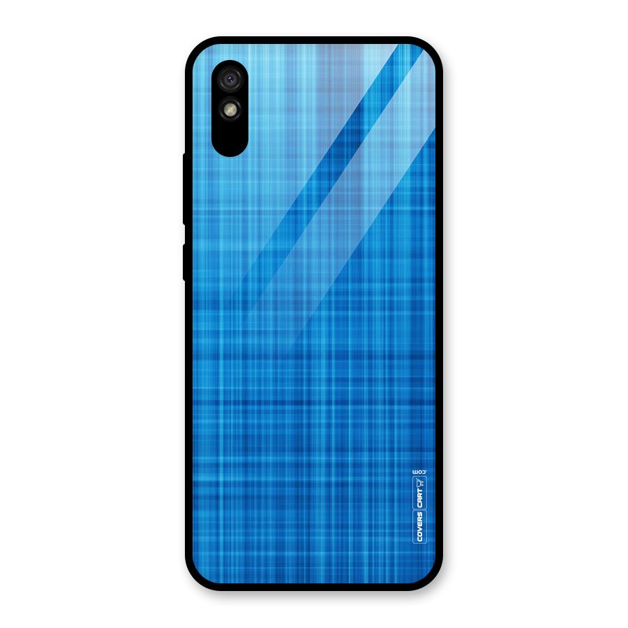 Stripe Blue Abstract Glass Back Case for Redmi 9i