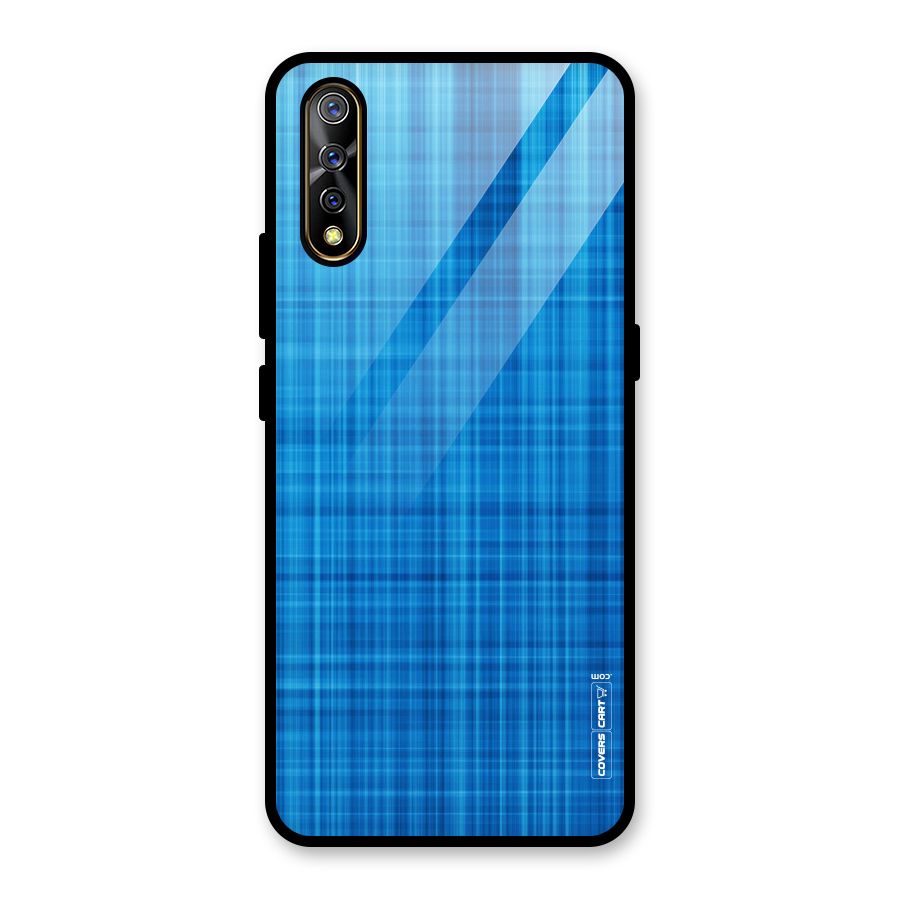 Stripe Blue Abstract Glass Back Case for Vivo S1