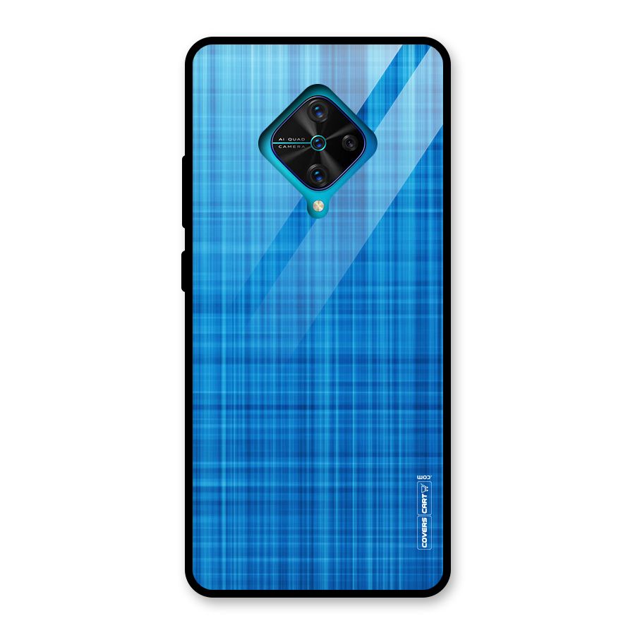 Stripe Blue Abstract Glass Back Case for Vivo S1 Pro