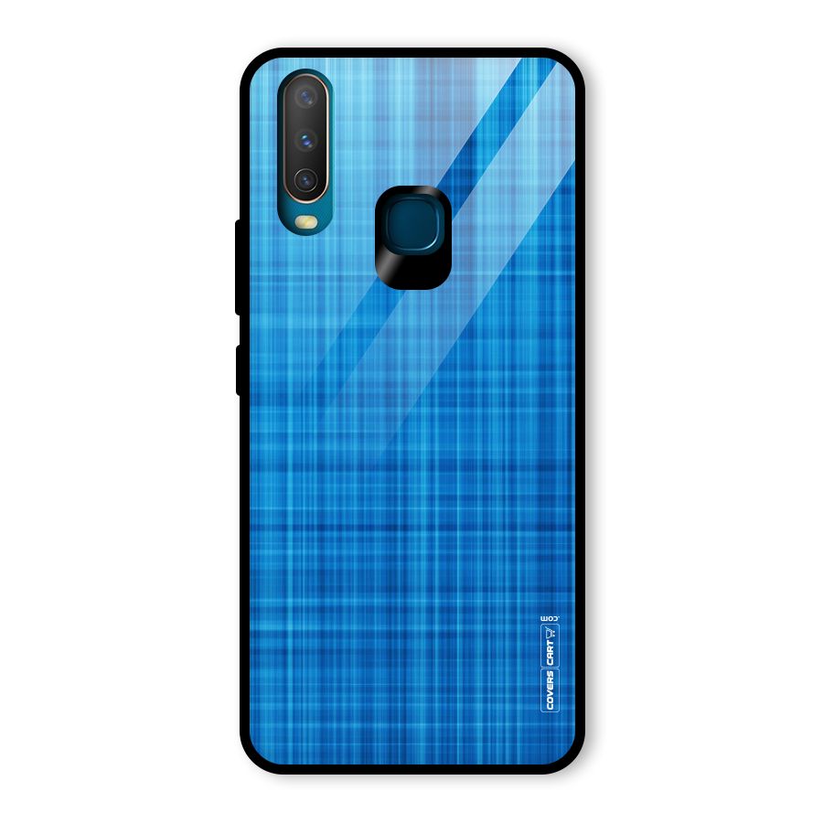 Stripe Blue Abstract Glass Back Case for Vivo U10