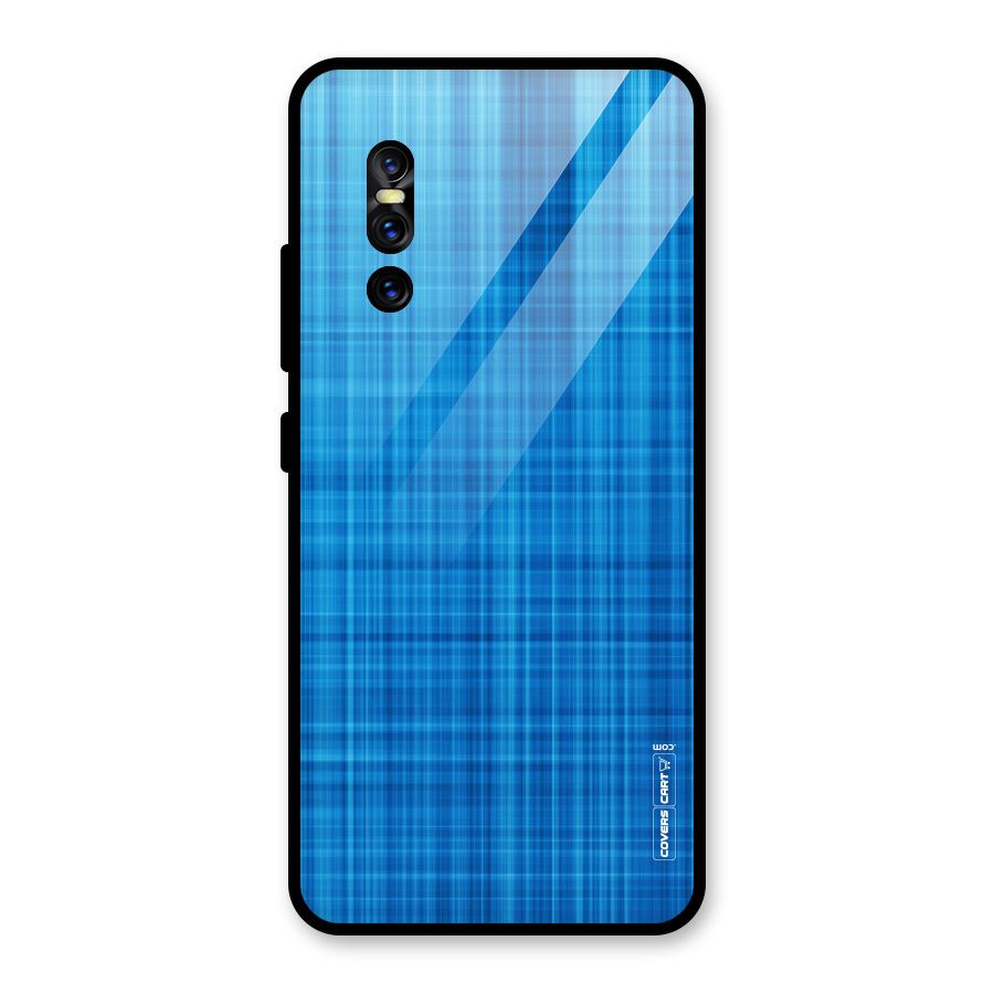 Stripe Blue Abstract Glass Back Case for Vivo V15 Pro
