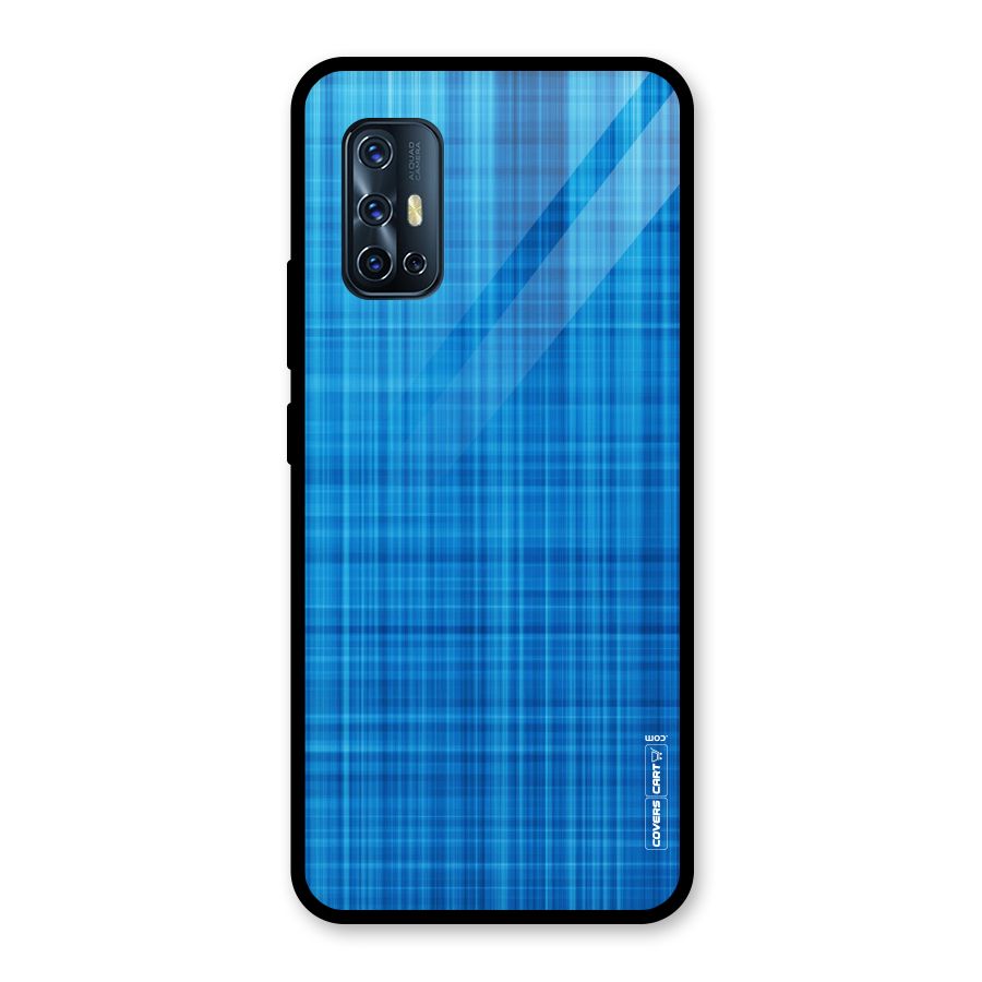 Stripe Blue Abstract Glass Back Case for Vivo V17