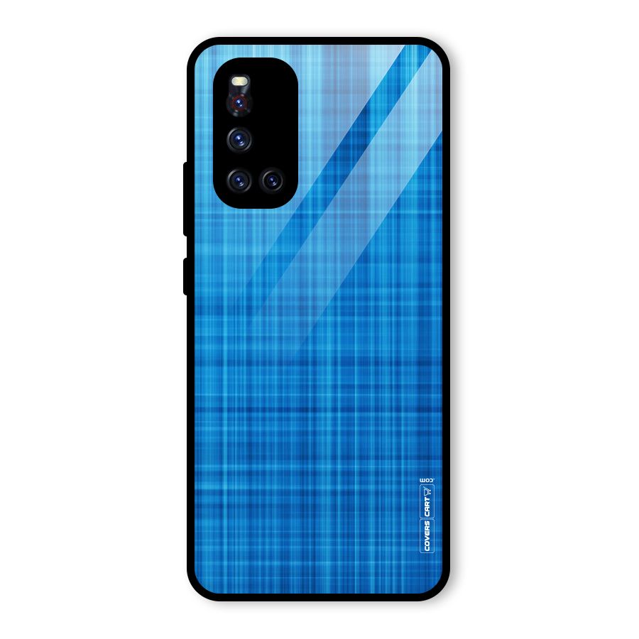 Stripe Blue Abstract Glass Back Case for Vivo V19