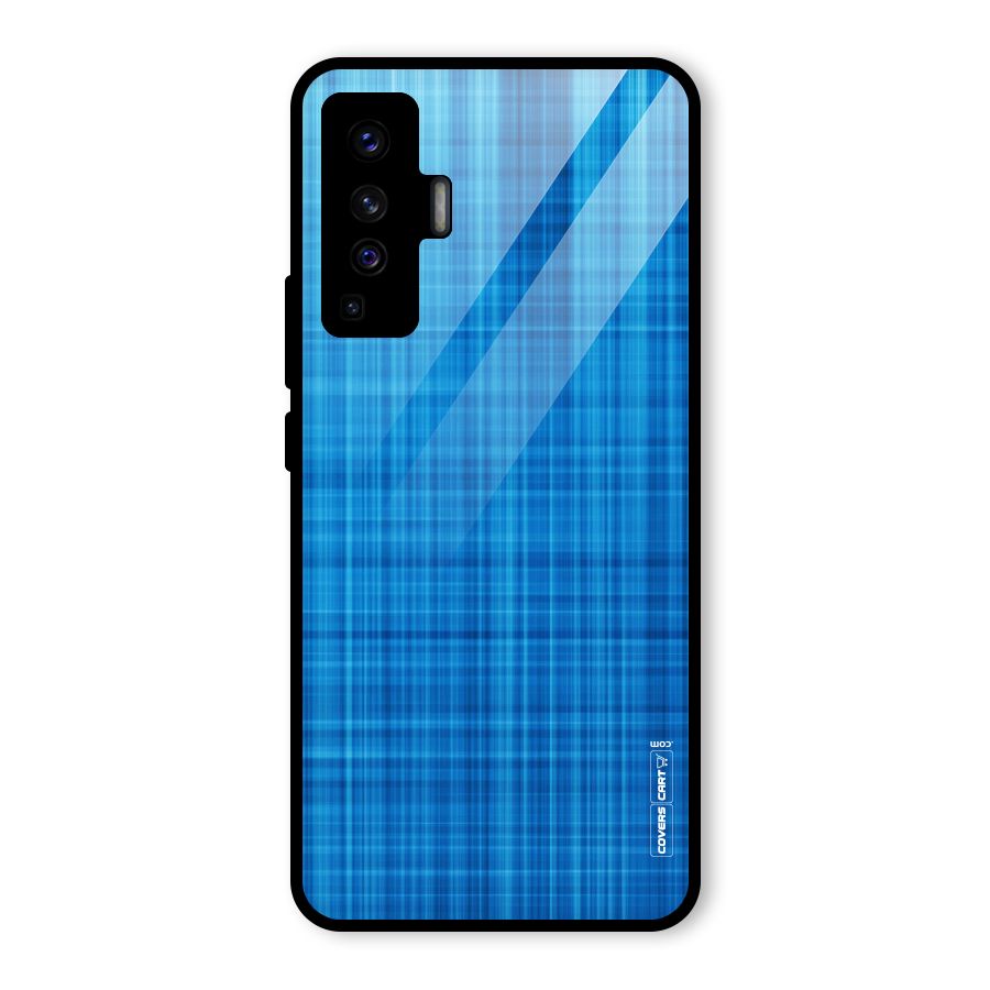 Stripe Blue Abstract Glass Back Case for Vivo X50