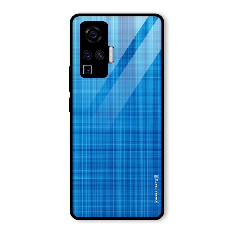 Stripe Blue Abstract Glass Back Case for Vivo X50 Pro