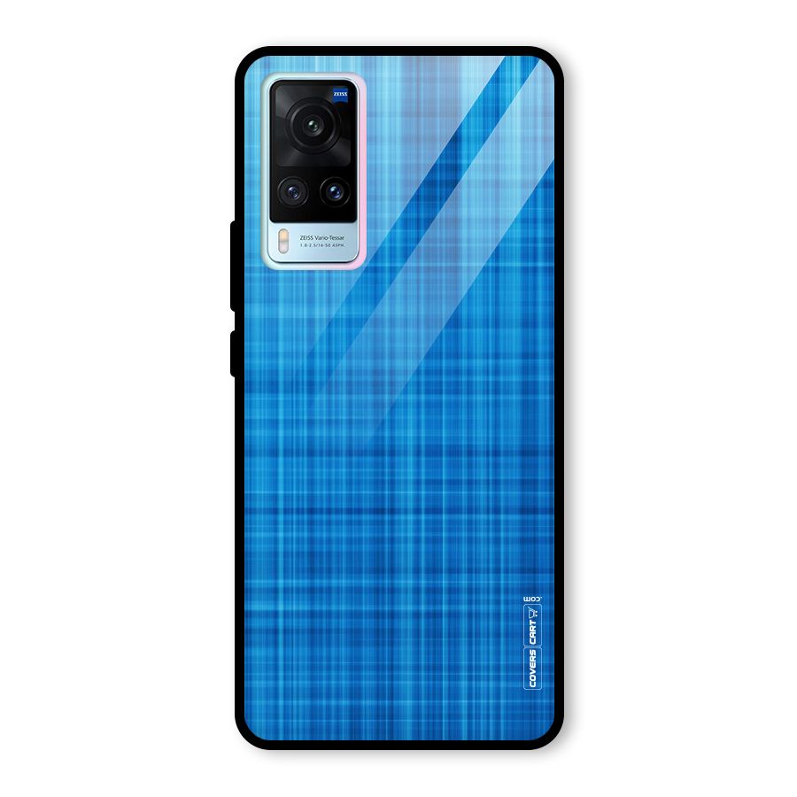 Stripe Blue Abstract Glass Back Case for Vivo X60