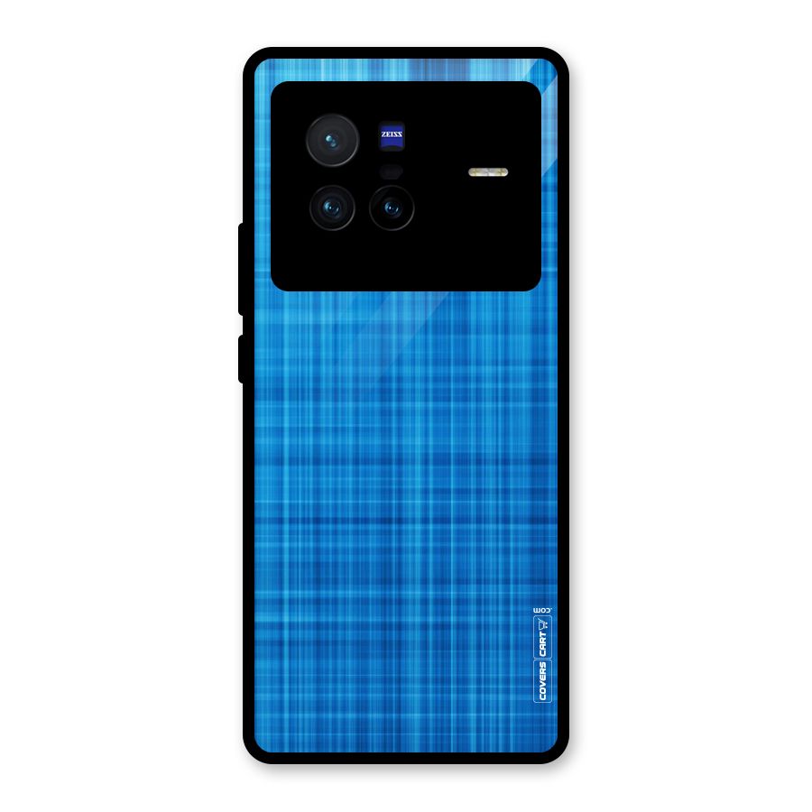Stripe Blue Abstract Glass Back Case for Vivo X80