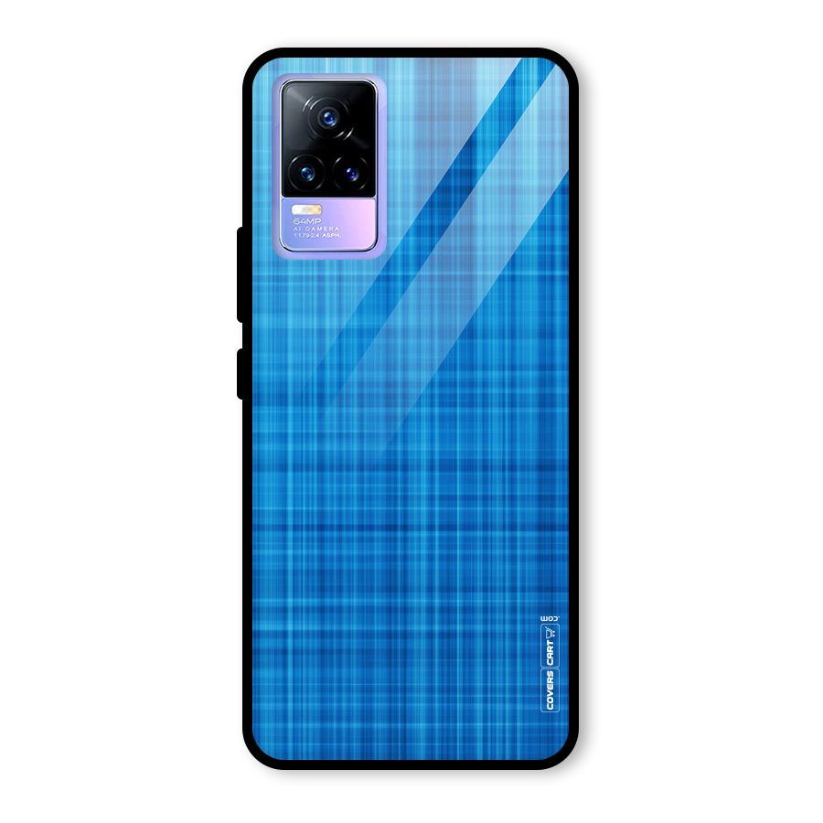 Stripe Blue Abstract Glass Back Case for Vivo Y73