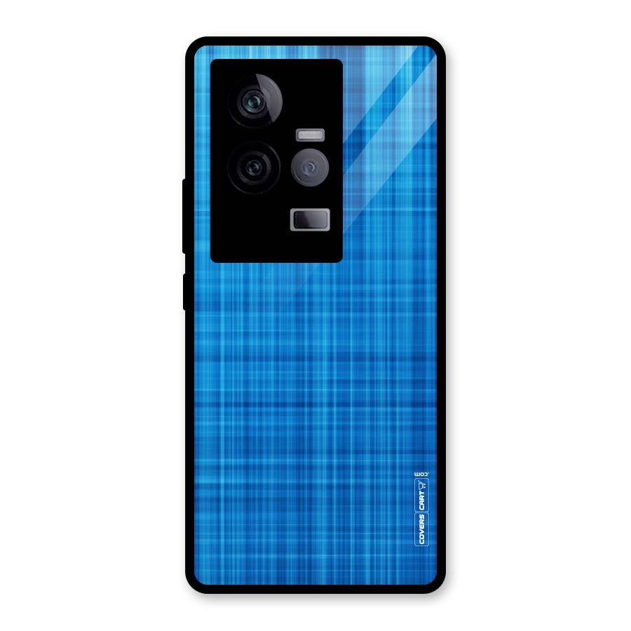 Stripe Blue Abstract Glass Back Case for Vivo iQOO 11 5G