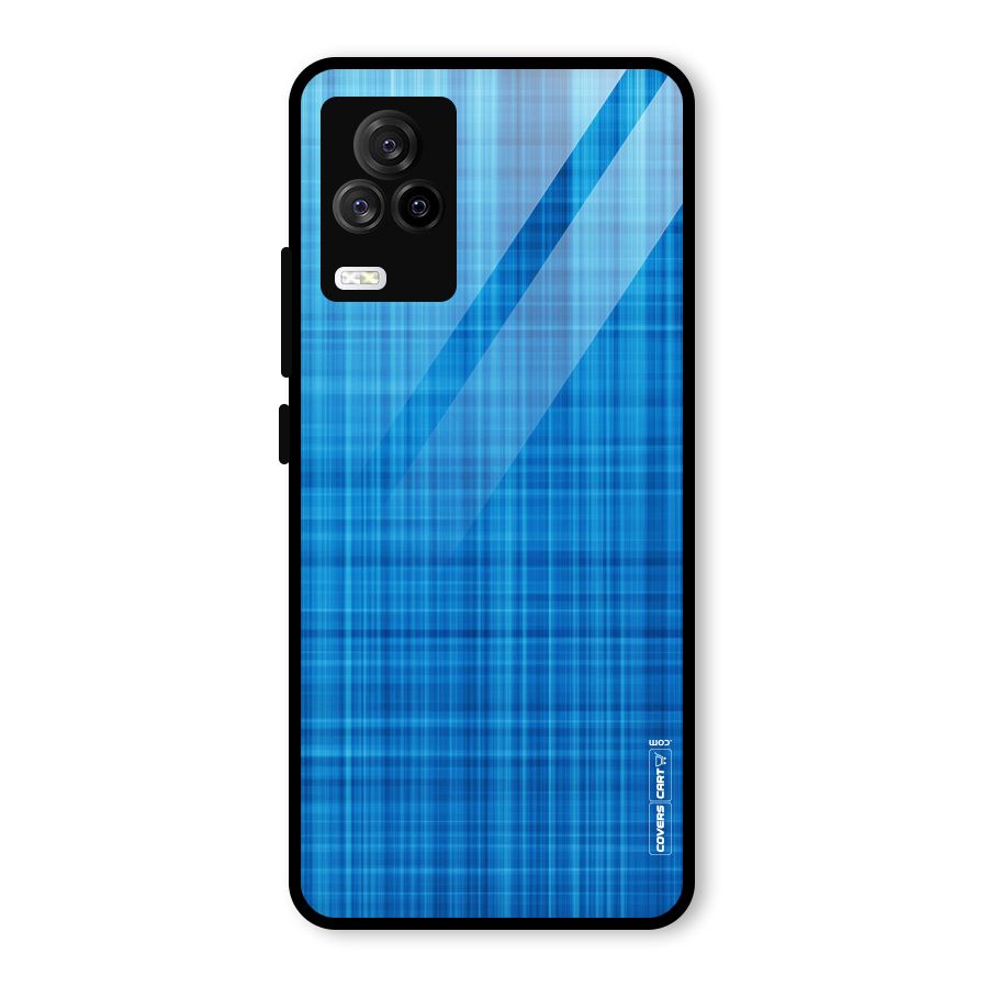 Stripe Blue Abstract Glass Back Case for Vivo iQOO 7 Legend 5G