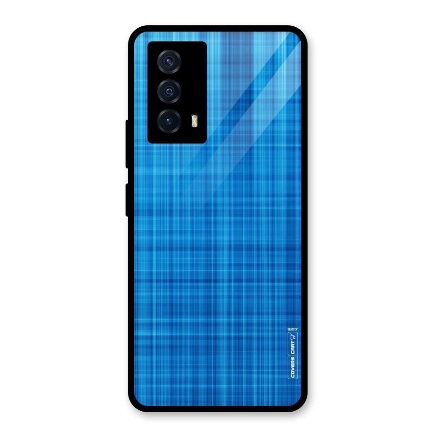 Stripe Blue Abstract Glass Back Case for Vivo iQOO Z5