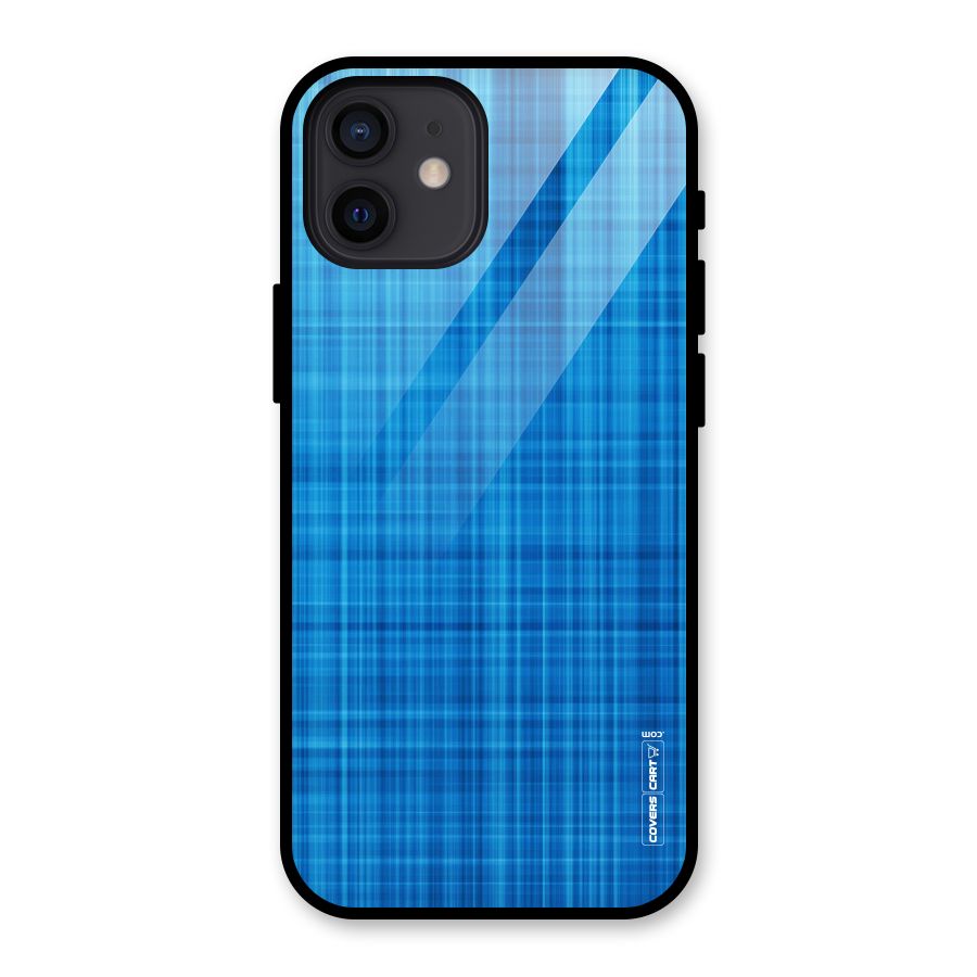 Stripe Blue Abstract Glass Back Case for iPhone 12