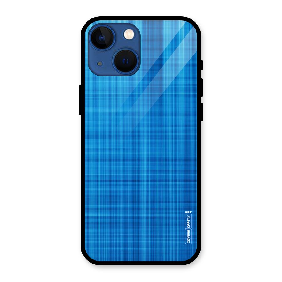 Stripe Blue Abstract Glass Back Case for iPhone 13 Mini