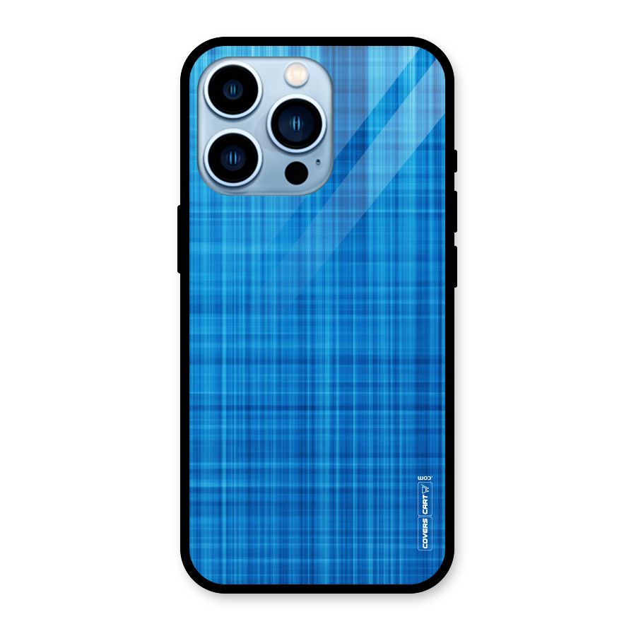 Stripe Blue Abstract Glass Back Case for iPhone 13 Pro