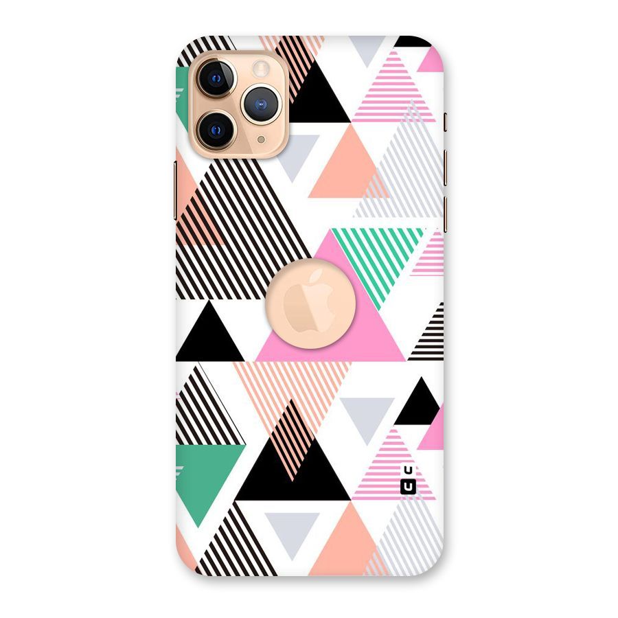 Stripes Abstract Colors Back Case for iPhone 11 Pro Max Logo Cut