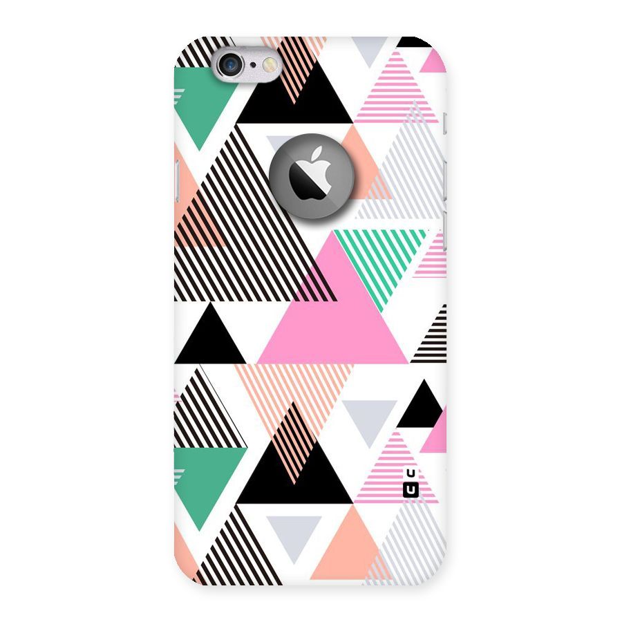Stripes Abstract Colors Back Case for iPhone 6 Logo Cut