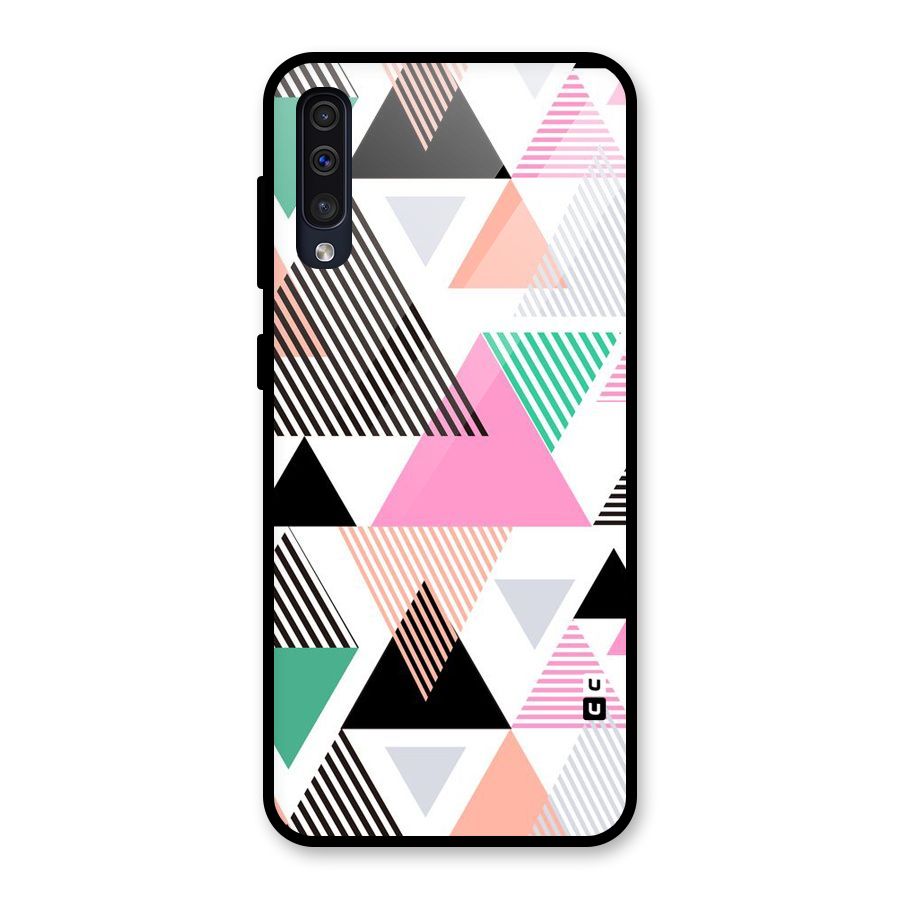 Stripes Abstract Colors Glass Back Case for Galaxy A30s