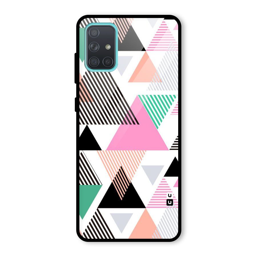 Stripes Abstract Colors Glass Back Case for Galaxy A71