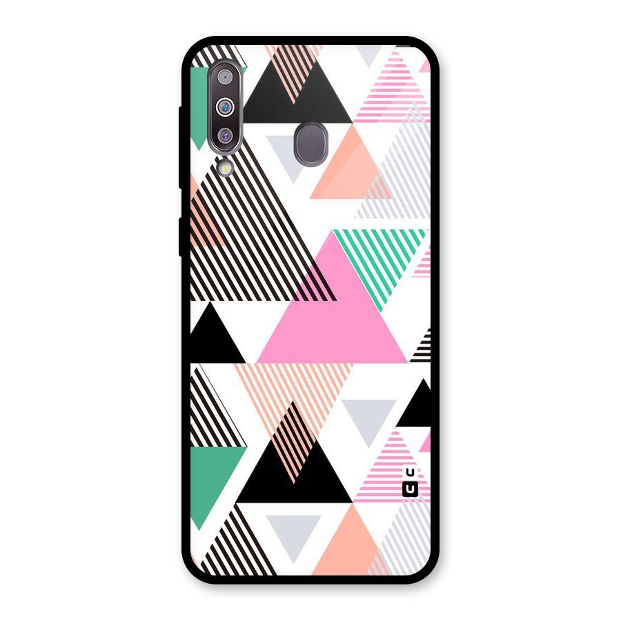 Stripes Abstract Colors Glass Back Case for Galaxy M30