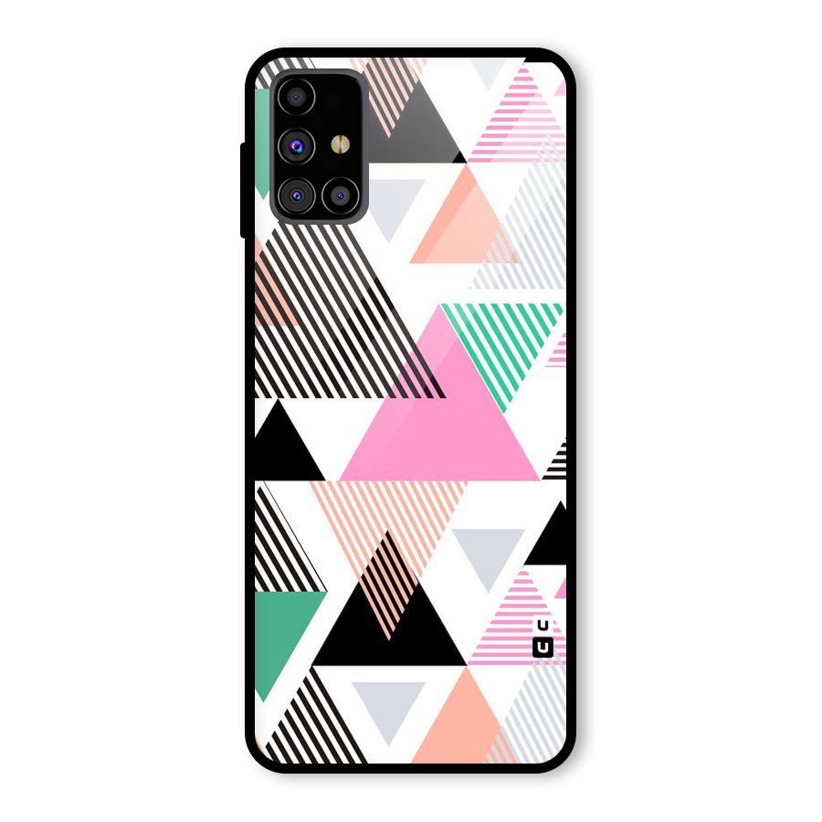 Stripes Abstract Colors Glass Back Case for Galaxy M31s
