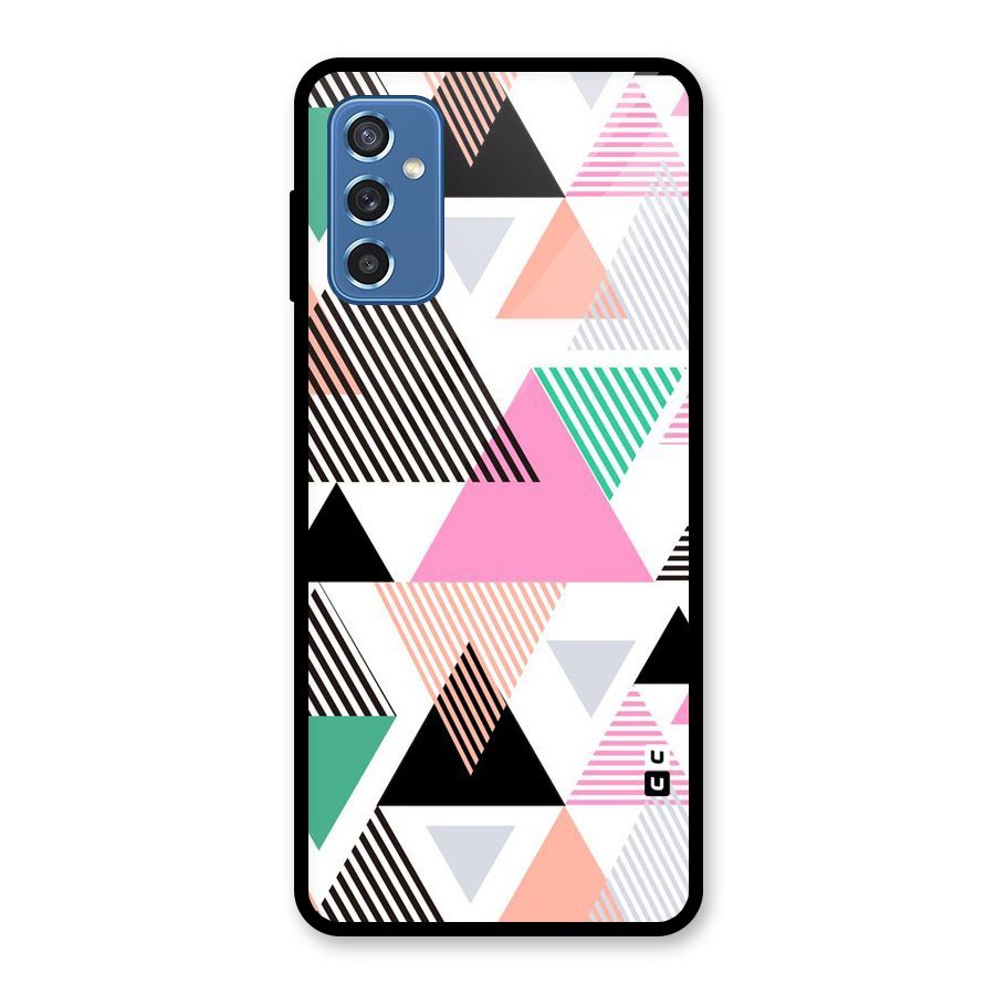 Stripes Abstract Colors Glass Back Case for Galaxy M52 5G
