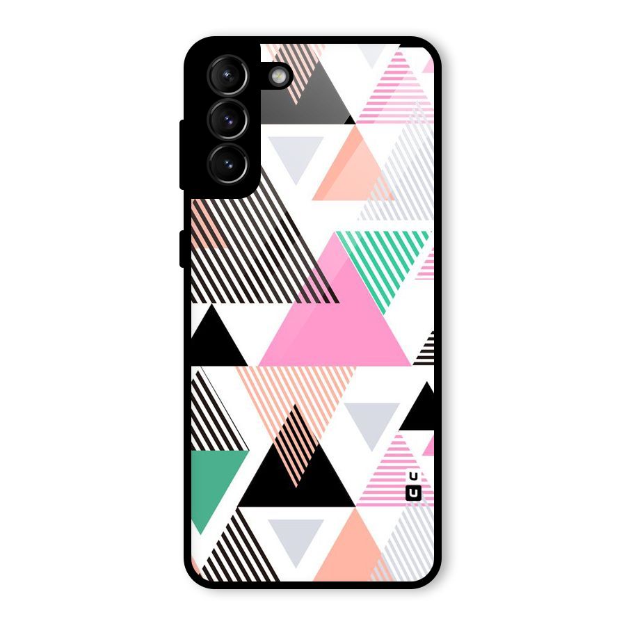 Stripes Abstract Colors Glass Back Case for Galaxy S21 Plus