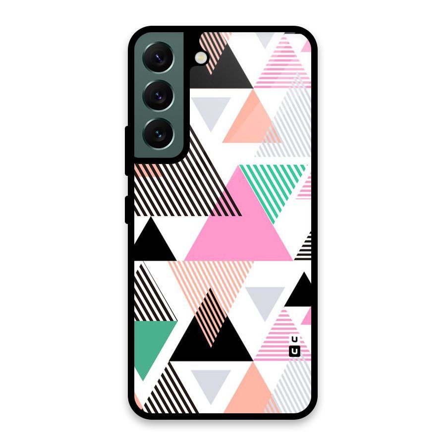 Stripes Abstract Colors Glass Back Case for Galaxy S22 5G