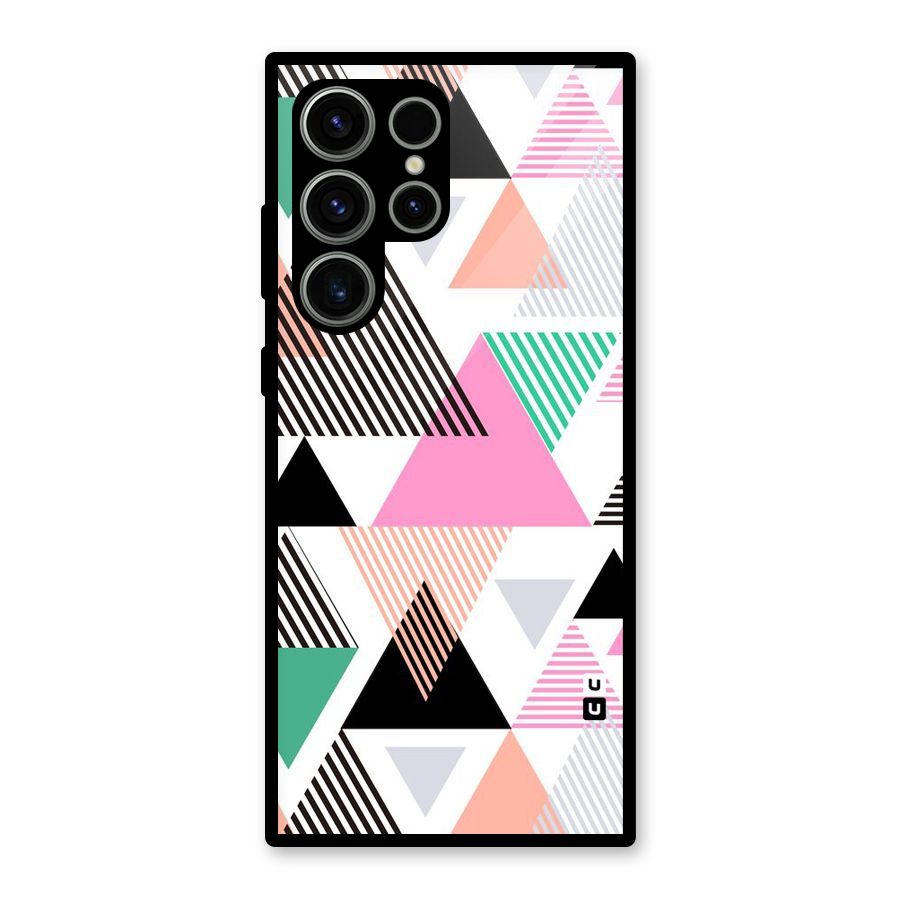 Stripes Abstract Colors Glass Back Case for Galaxy S23 Ultra