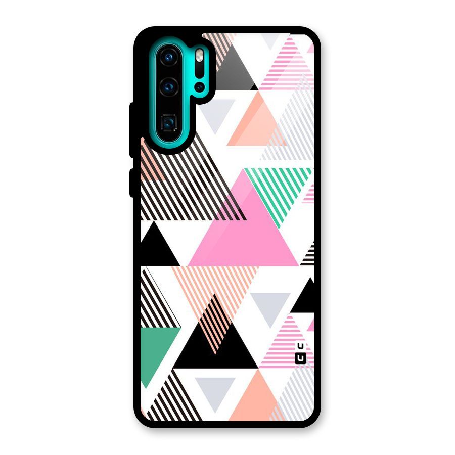 Stripes Abstract Colors Glass Back Case for Huawei P30 Pro