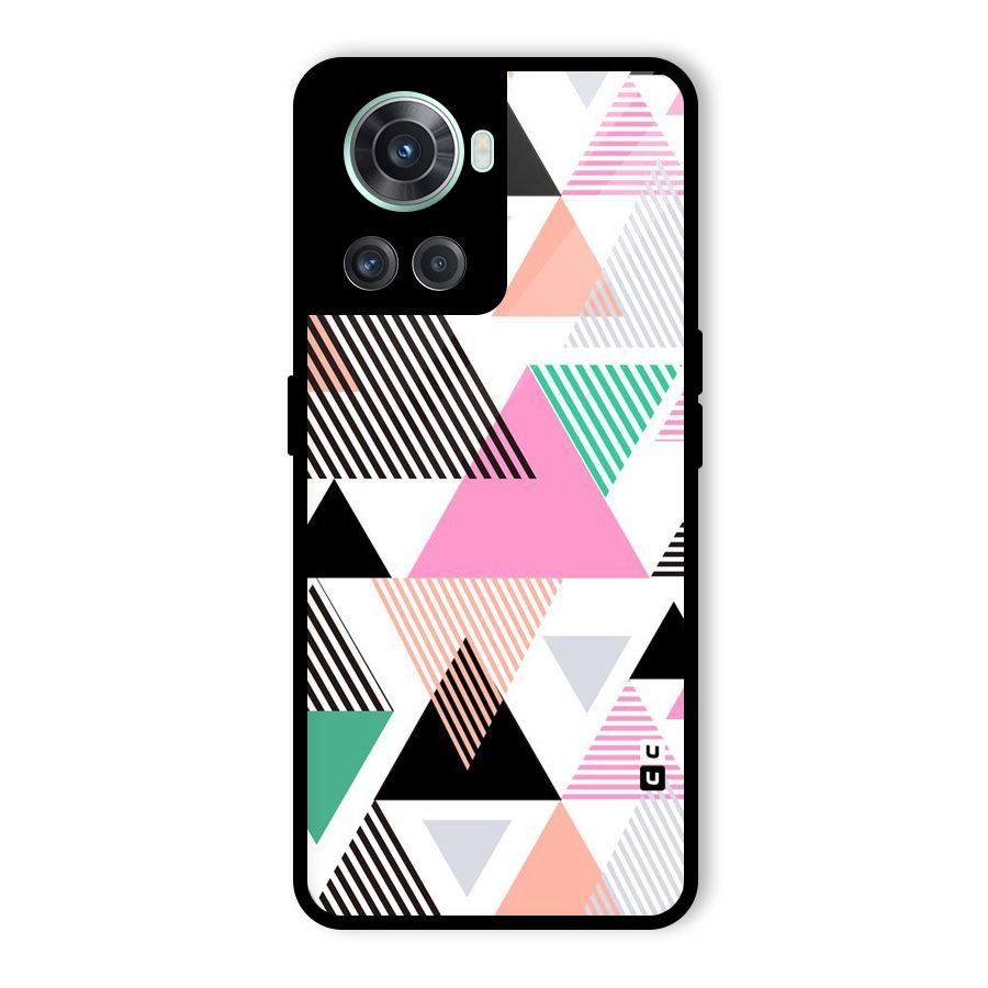 Stripes Abstract Colors Glass Back Case for OnePlus 10R