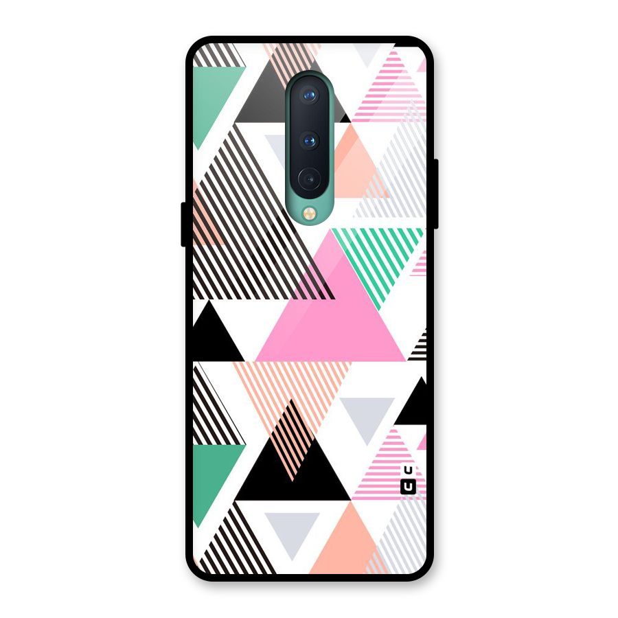 Stripes Abstract Colors Glass Back Case for OnePlus 8