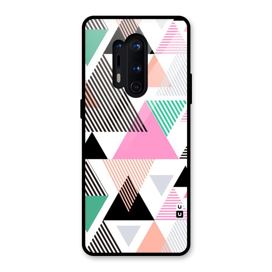 Stripes Abstract Colors Glass Back Case for OnePlus 8 Pro