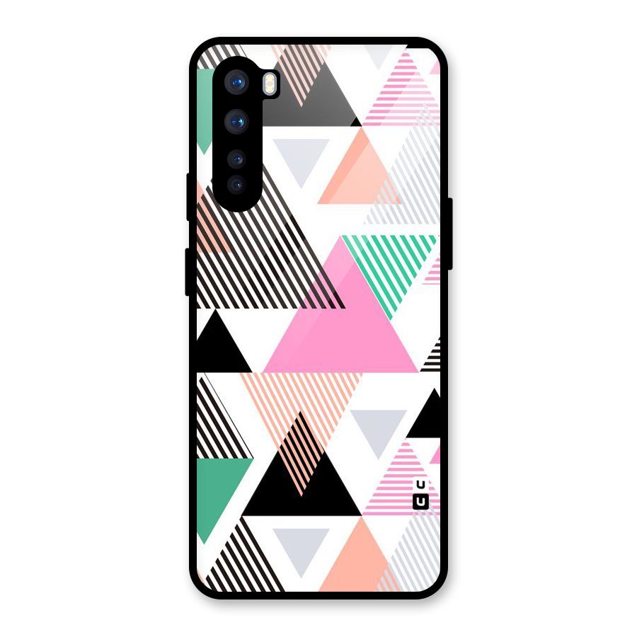 Stripes Abstract Colors Glass Back Case for OnePlus Nord