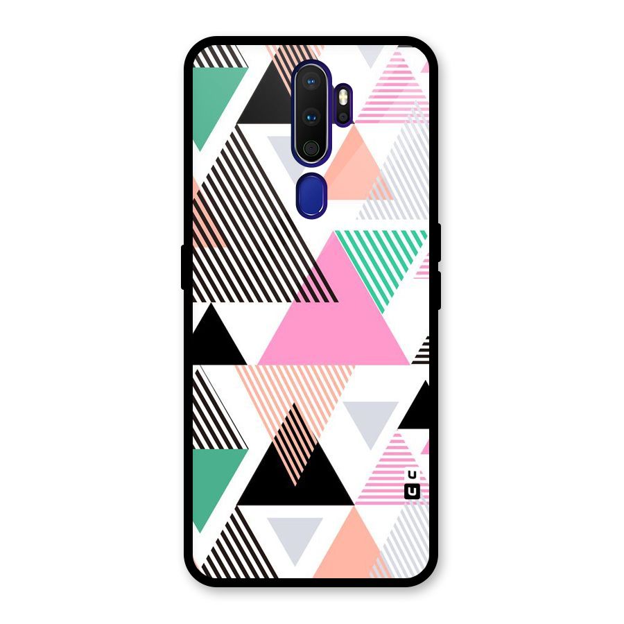 Stripes Abstract Colors Glass Back Case for Oppo A9 (2020)