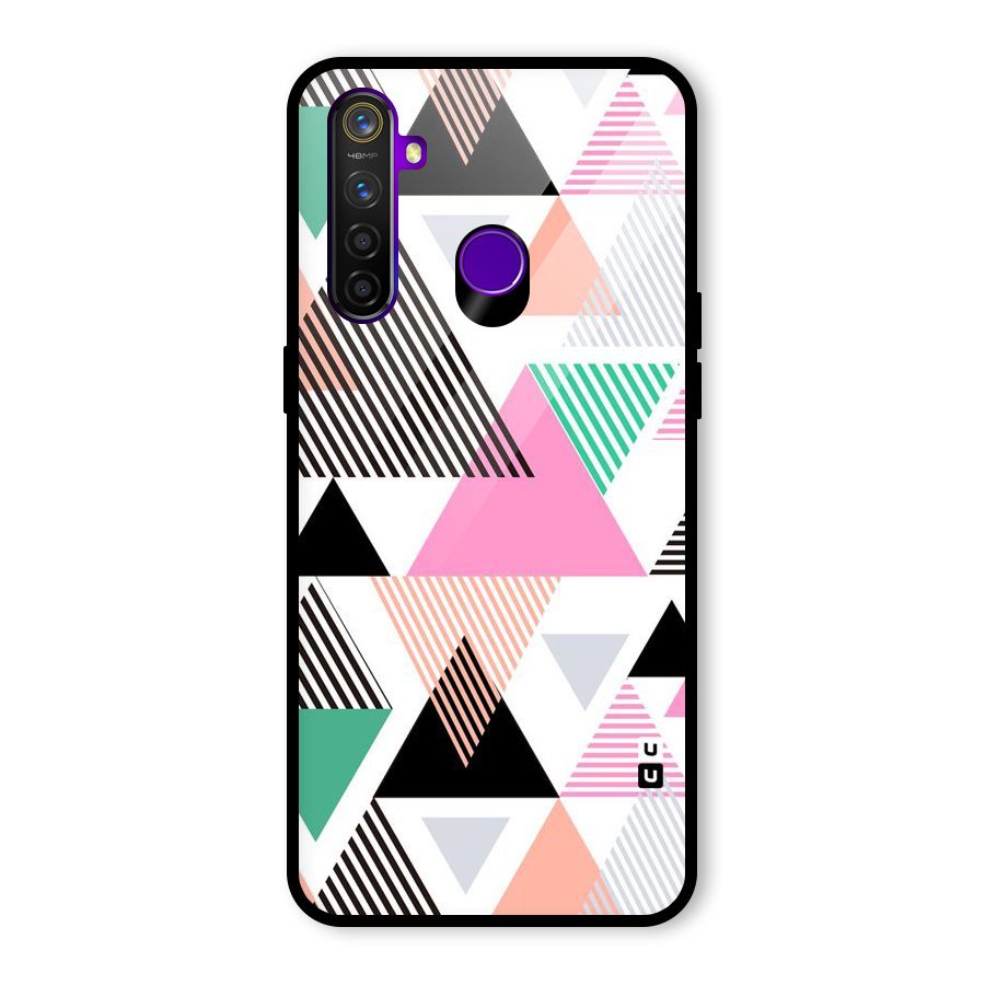 Stripes Abstract Colors Glass Back Case for Realme 5 Pro
