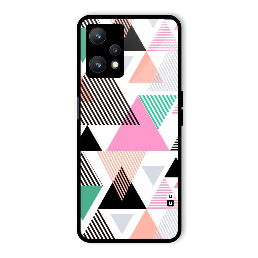 Stripes Abstract Colors Glass Back Case for Realme 9 Pro 5G