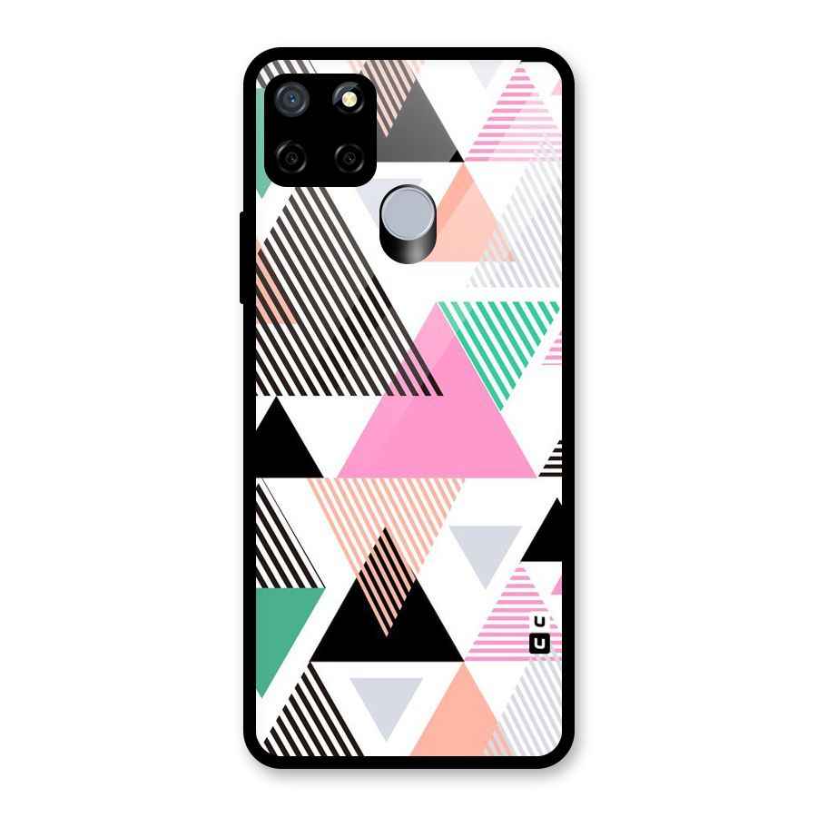 Stripes Abstract Colors Glass Back Case for Realme C15