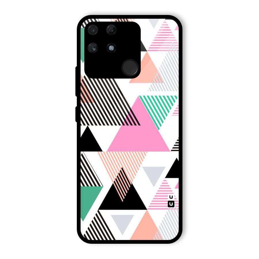 Stripes Abstract Colors Glass Back Case for Realme Narzo 50A