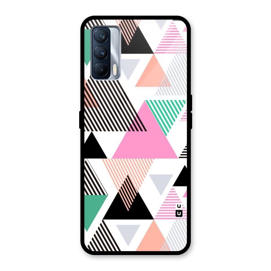 Stripes Abstract Colors Glass Back Case for Realme X7