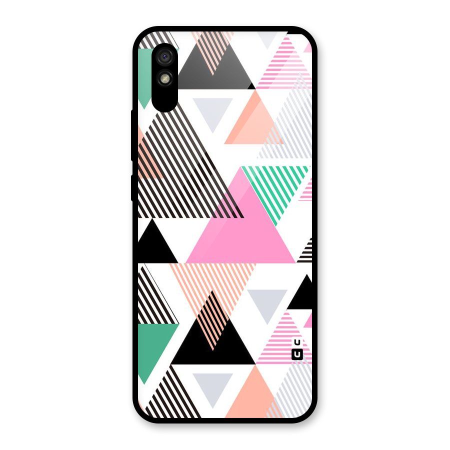Stripes Abstract Colors Glass Back Case for Redmi 9A