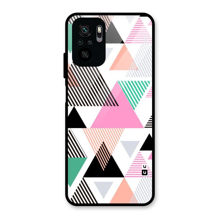 Stripes Abstract Colors Glass Back Case for Redmi Note 10S
